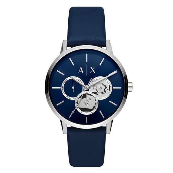 Armani Exchange Cayde Silver and Blue Men's Watch (AX2746)