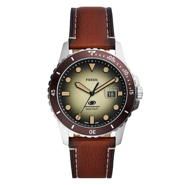 Fossil Blue Three-Hand Date Brown Eco Leather Men's Watch (FS5961)