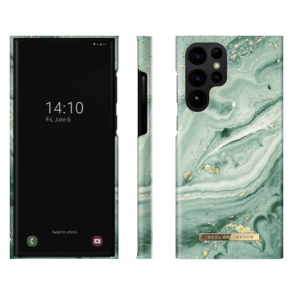 Ideal of Sweden Mint Swirl Marble Case (Suits Samsung Galaxy S22 Ultra)