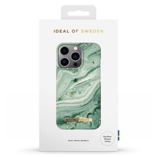 Ideal of Sweden Mint Swirl Marble Case (Suits iPhone 14 Pro/14 Pro Max)