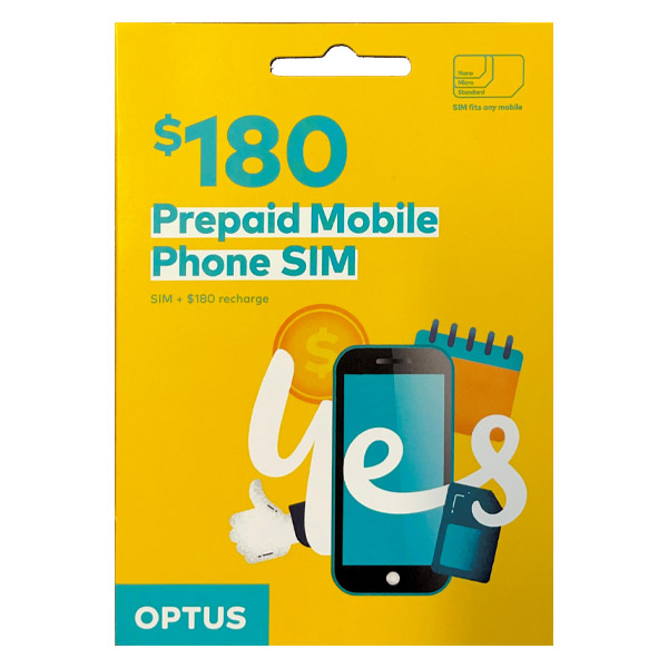 Optus Prepaid Sim Card $180 [365 days Expiry]