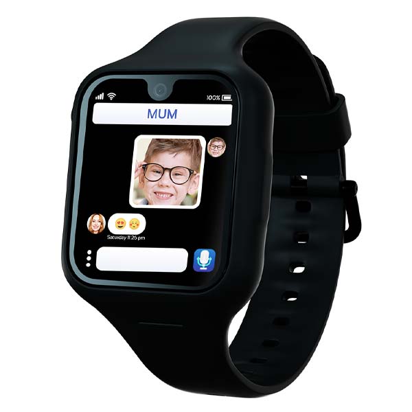 Moochies Odyssey 4G Smartwatch Phone for Kids - Black Bundle [Bonus Blue Strap + Screen Protector] - Phone Parts Warehouse