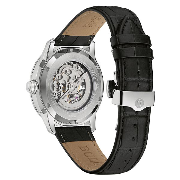 Bulova Sutton Skeleton Black Dial Automatic Men's Watch (96A266)