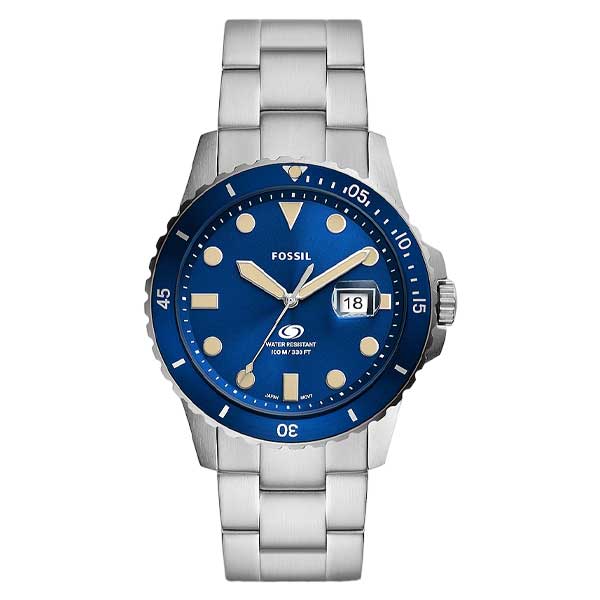 Fossil Blue Three-Hand Date Stainless Steel Watch (FS5949)