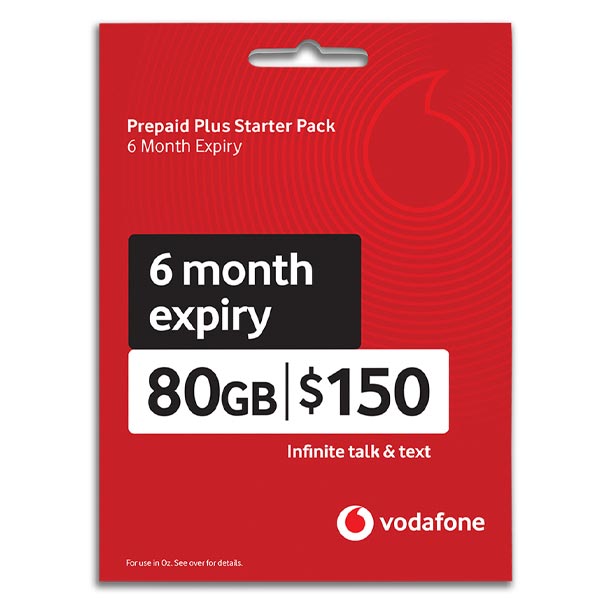 Vodafone $150 Prepaid Plus Starter Pack Simcard