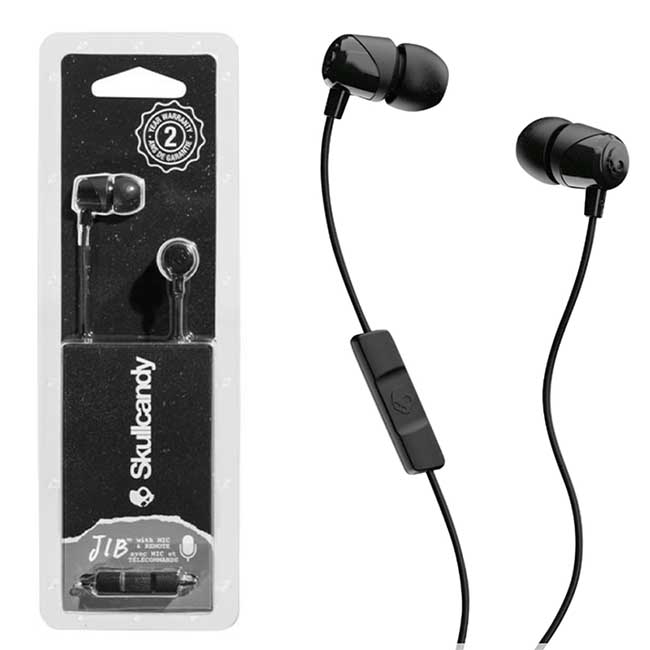 Skullcandy Jib Wired in-Earphone with Mic - Black - Phone Parts Warehouse